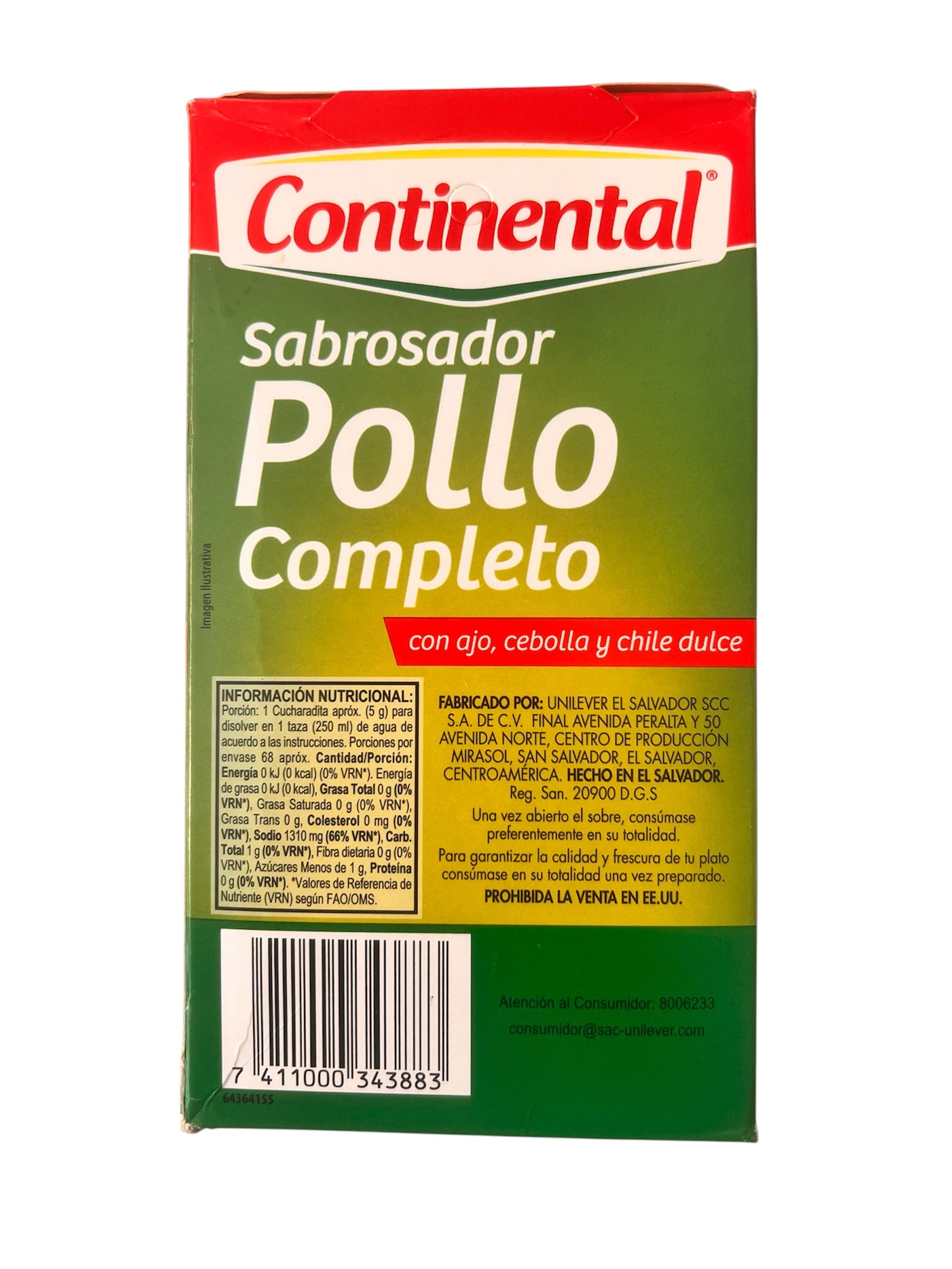 Sabrosador de Pollo Completo  Continental 36 sobres