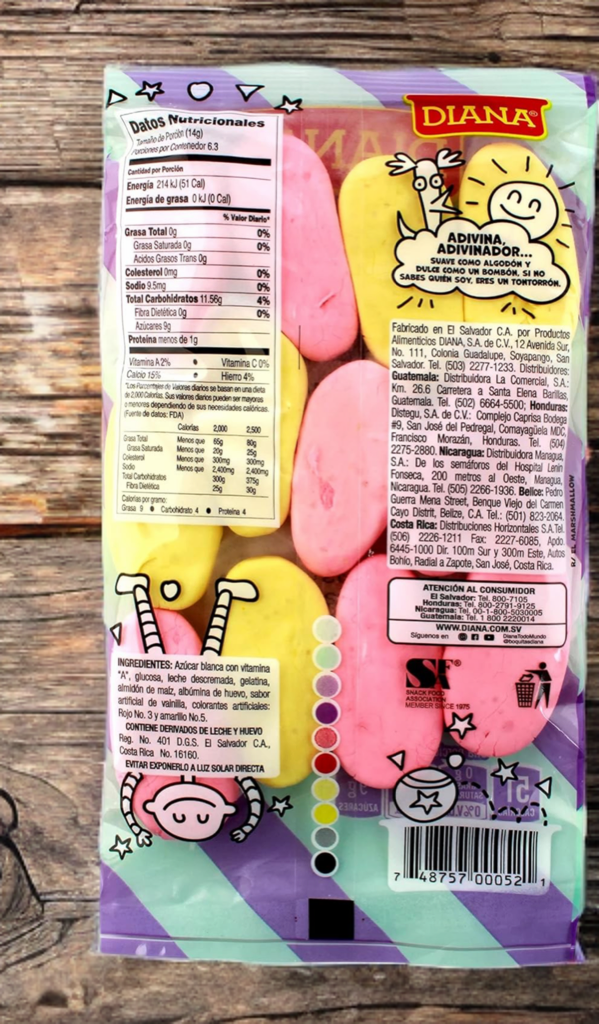 Baby Diana Marshmallow sabor a vainilla. 2 bolsas
