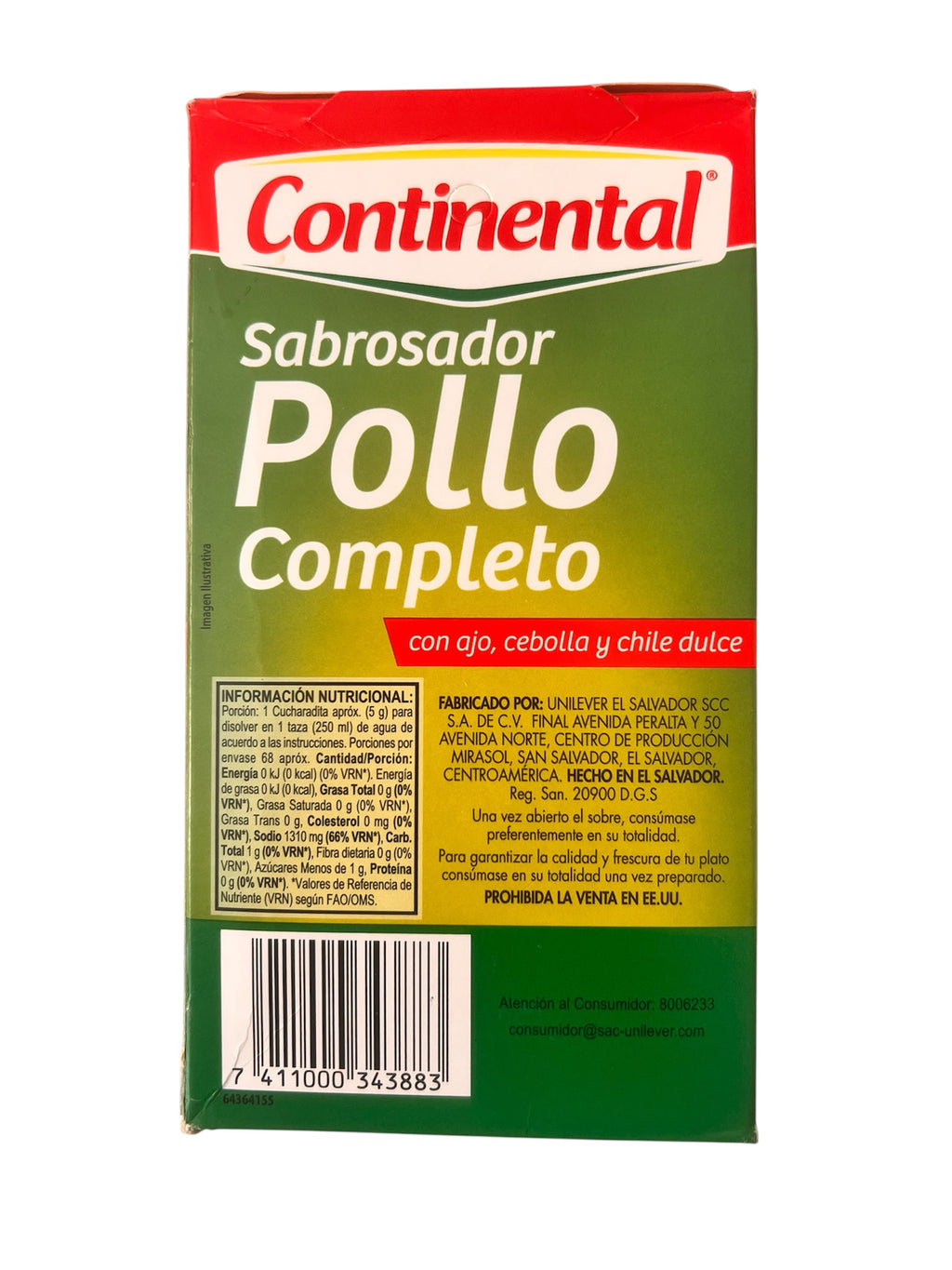 Sabrosador de Pollo Completo  Continental 36 sobres